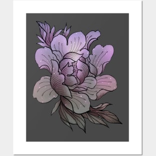 Cosmic Lavender Peony Posters and Art